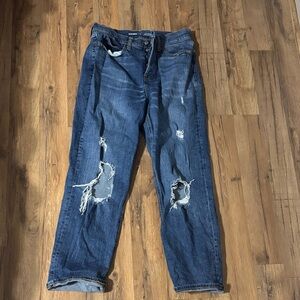 Old Navy Women's High Rise Distressed Blue Jeans